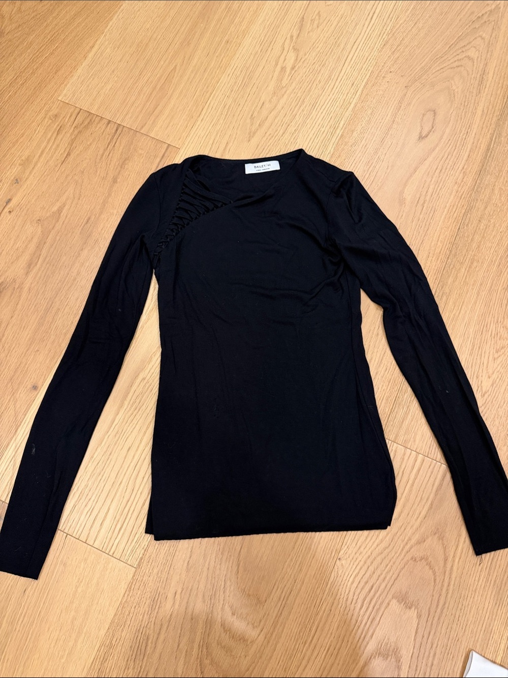BAILEY 44 Black Long Sleeve Cutout Detail Top